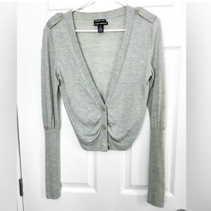 Club Monaco Light Gray Merino Cropped Cardigan